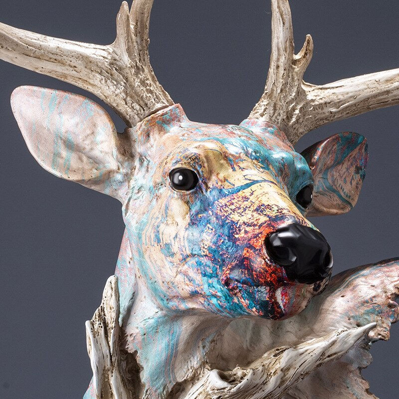 Thumbnail: Nordic ornament decoration resin simulation deer head statue home office