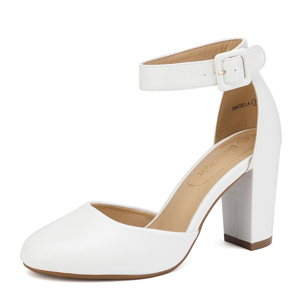 Thumbnail: Dream Pairs Women's High Heels Chunky Wedding Pumps Shoes Closed Toe