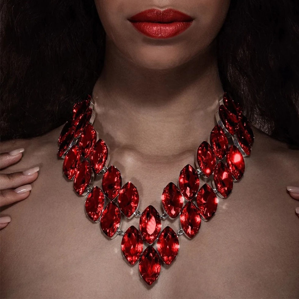 Miniaturebillede: Stonefans Exaggerated Large Rhinestone Statement Necklace Fashion Women