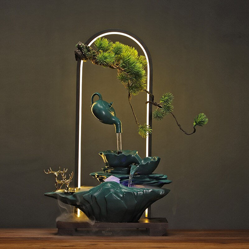 Sīktēls: New Chinese-style Lucky and Wealth Flowing Water Decoration Home Living