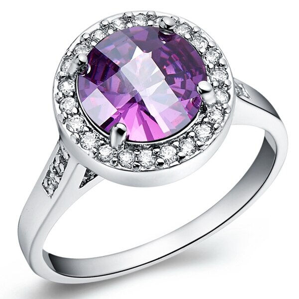 Thumbnail: US STOCK Uloveido 15% Off Silver Color Engagement Rings for Women Love Blue