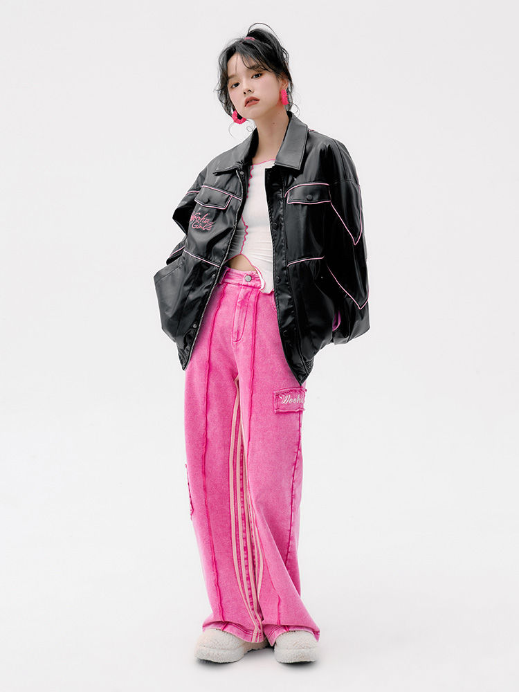 Thumbnail: Contrasting Color Handsome All Match Oversize Women's Jacket