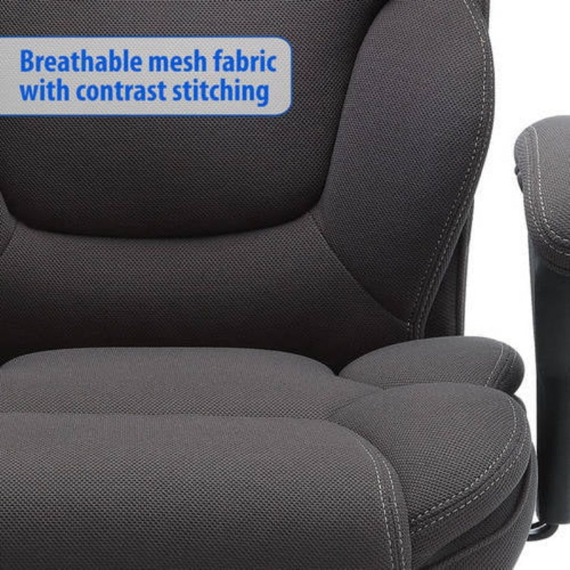 Thumbnail: Serta Big & Tall Fabric Manager Office Chair, Supports up to 300 lbs, Gray