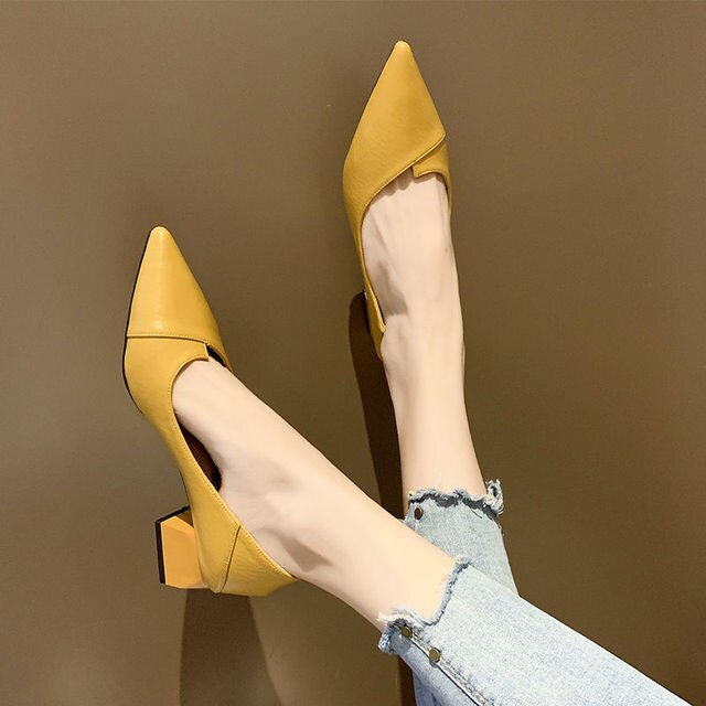 Miniatura: Pumps Women 2023 Spring New All-Matching Chunky Heel Women's Shoes Low-Cut Mid