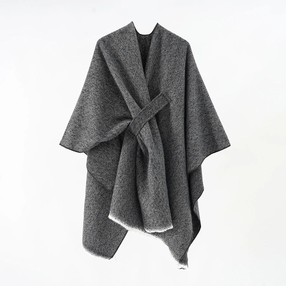 Sličica: Stylish Solid Color Faux Cashmere Split Cloak Poncho European and American Fash