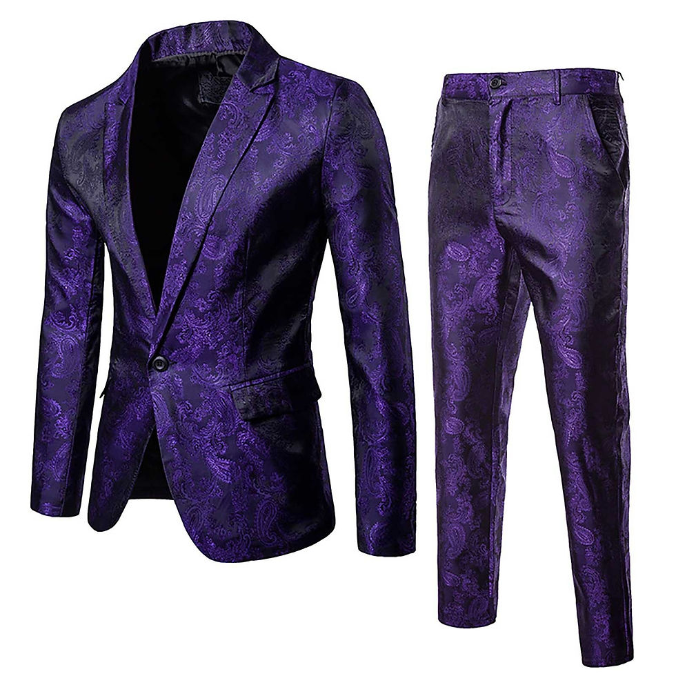 Miniatura: Fashion Men’s Floral Printed Long Sleeve Casual Slim 2-Piece Blazers Business