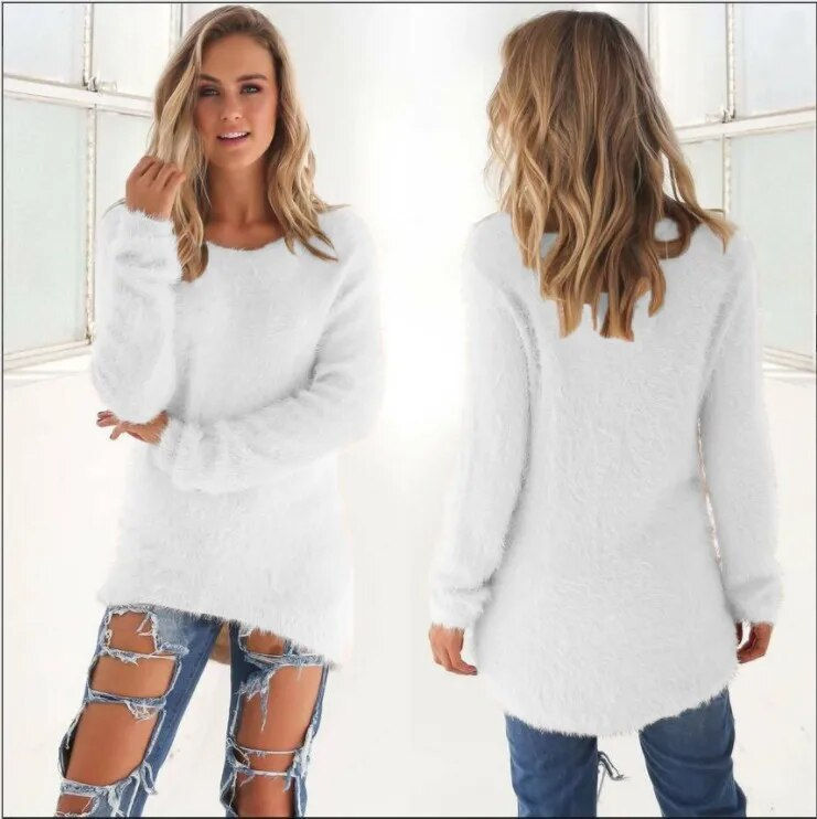Miniatúra: Plus Size Pullover Women's Sweater Cotton Soft Jacket Slim Fitting Sweater Autu