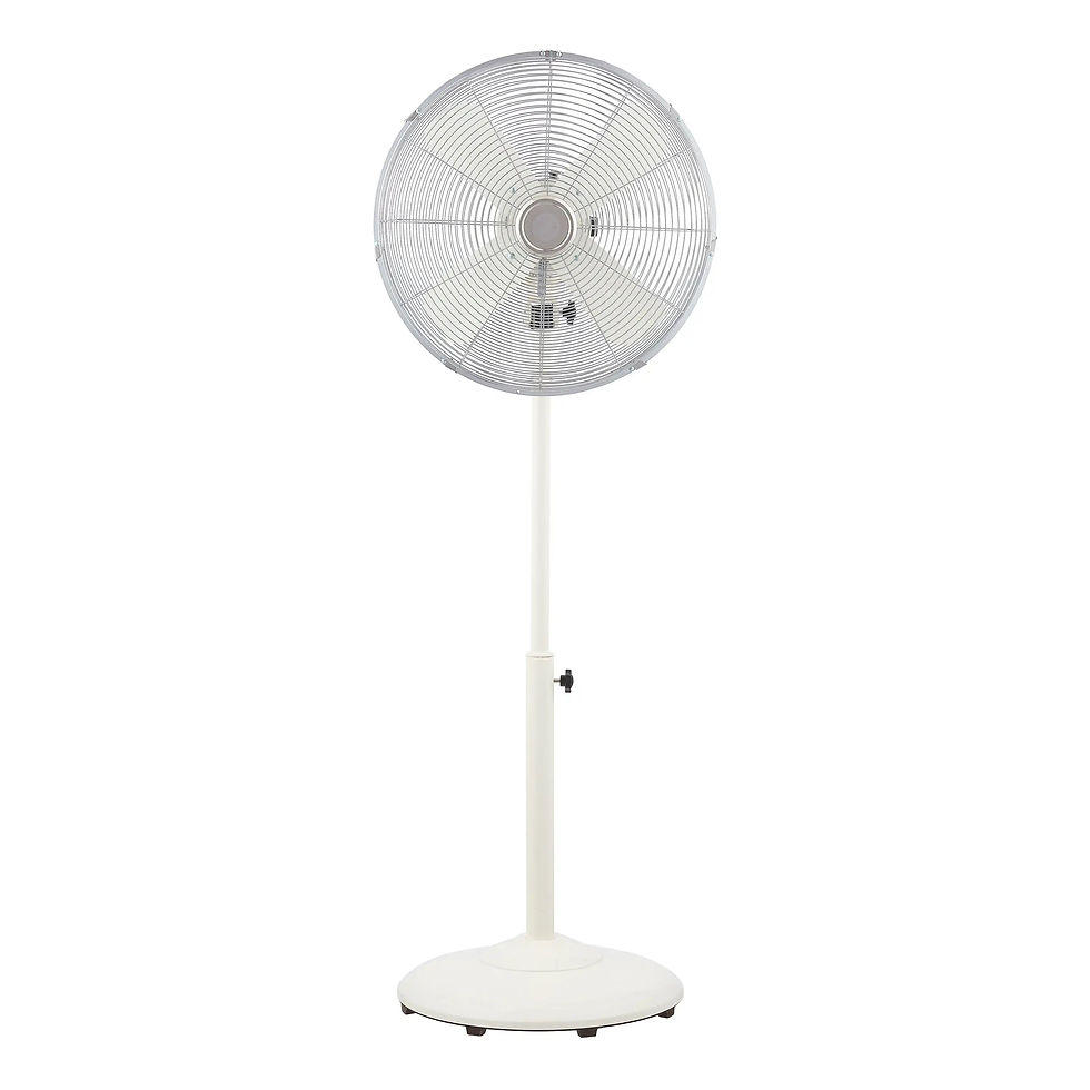 Thumbnail: 16'' Retro 3-Speed Metal Standing Fan, Black Rechargeable Fan