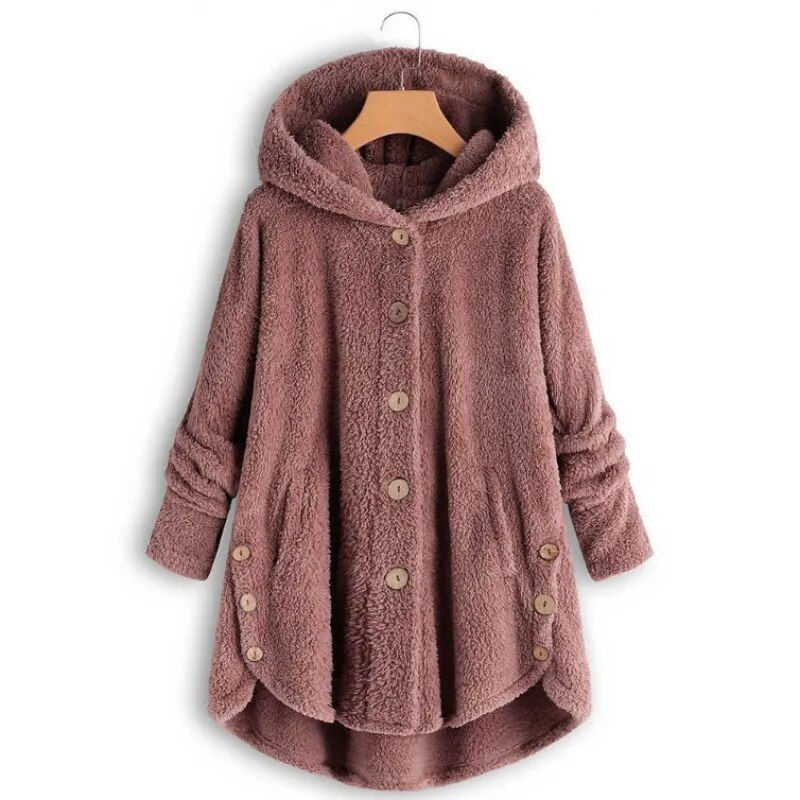 Thumbnail: Autumn Winter Coat Women Warm Teddy Bear Coat Wool Jacket Female Plush Coat Hoo
