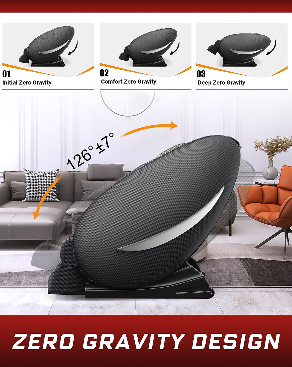 Miniaturebillede: Massage Chair Recliner with Zero Gravity, Full Body Massage Chair with Heating,