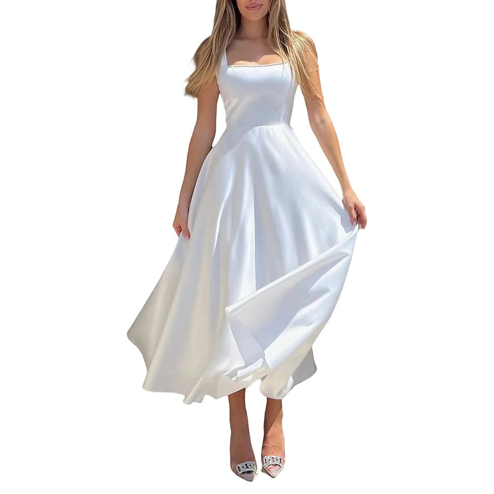 थंबनेल: Women s Satin V-Neck Maxi Dress with Spaghetti Straps and Open Back Flowy A-Lin