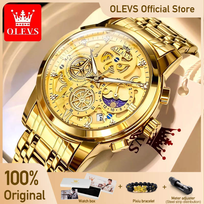 Thumbnail: OLEVS Men's Watches Top Brand Luxury Original Waterproof Quartz Watch for Man G