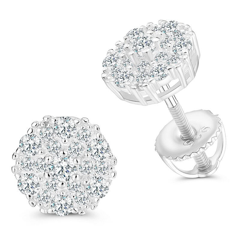 Thumbnail: Unisex Fine Jewelry Moissanite Earrings For Women 925  Stud Earrings Moissanite