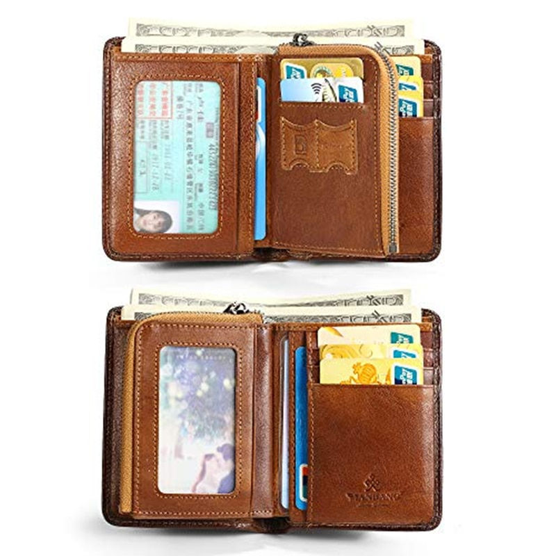 Thumbnail: ManBang HOT Genuine Leather Men Wallet Small Mini Card Holder Male Wallet Pocke