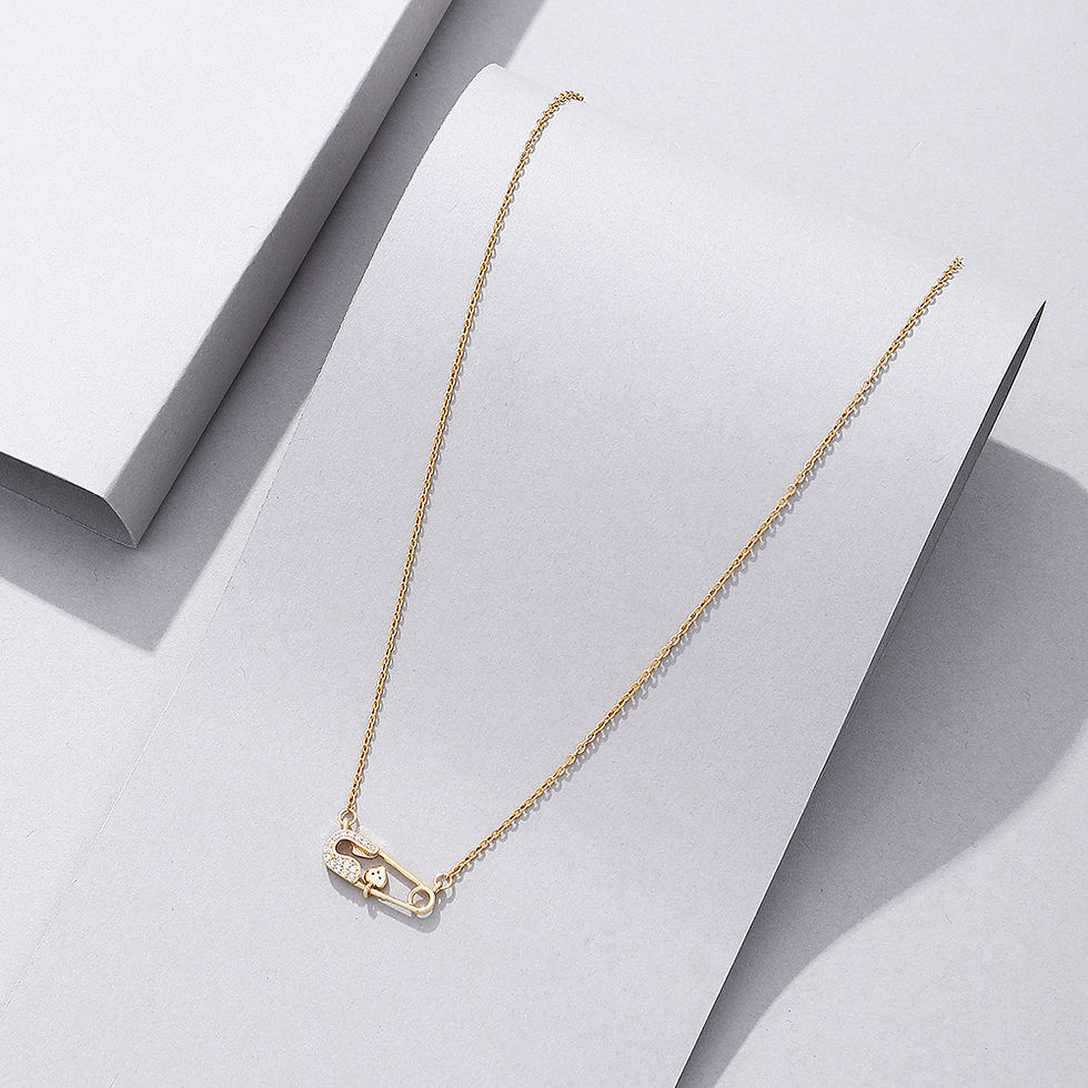 Thumbnail: Simple Fashion Pin Necklace Personalized Retro Alloy Rhinestone-encrusted Jewel