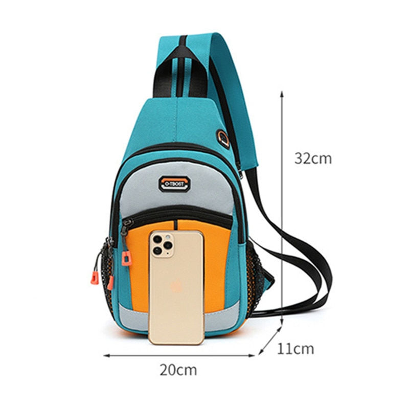 Thumbnail: Fengdong women mini backpack small chest bag fashion messenger bag female sport