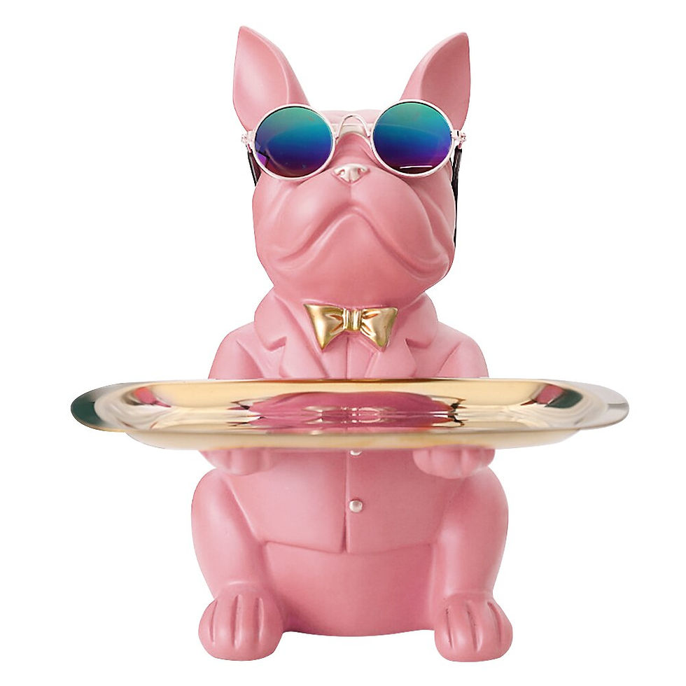 Thumbnail: Multi Style Bulldog Sculpture Figurine Dog Nordic Statue Jewelry Storage Tray H