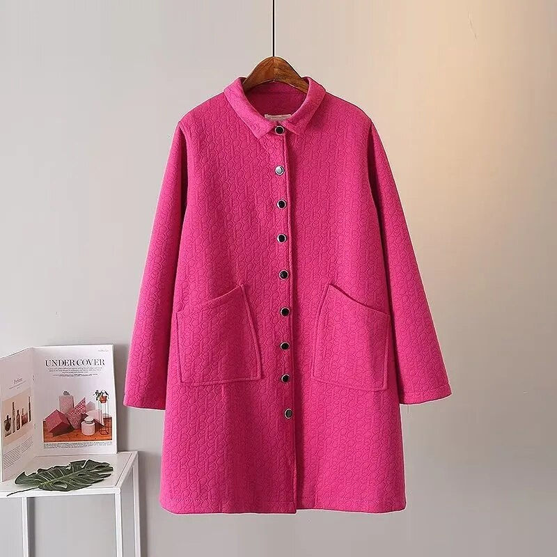 Thumbnail: Plus Size Women Clothing Outerwear In Spring And Autumn Wear Long Sleeve Stand-