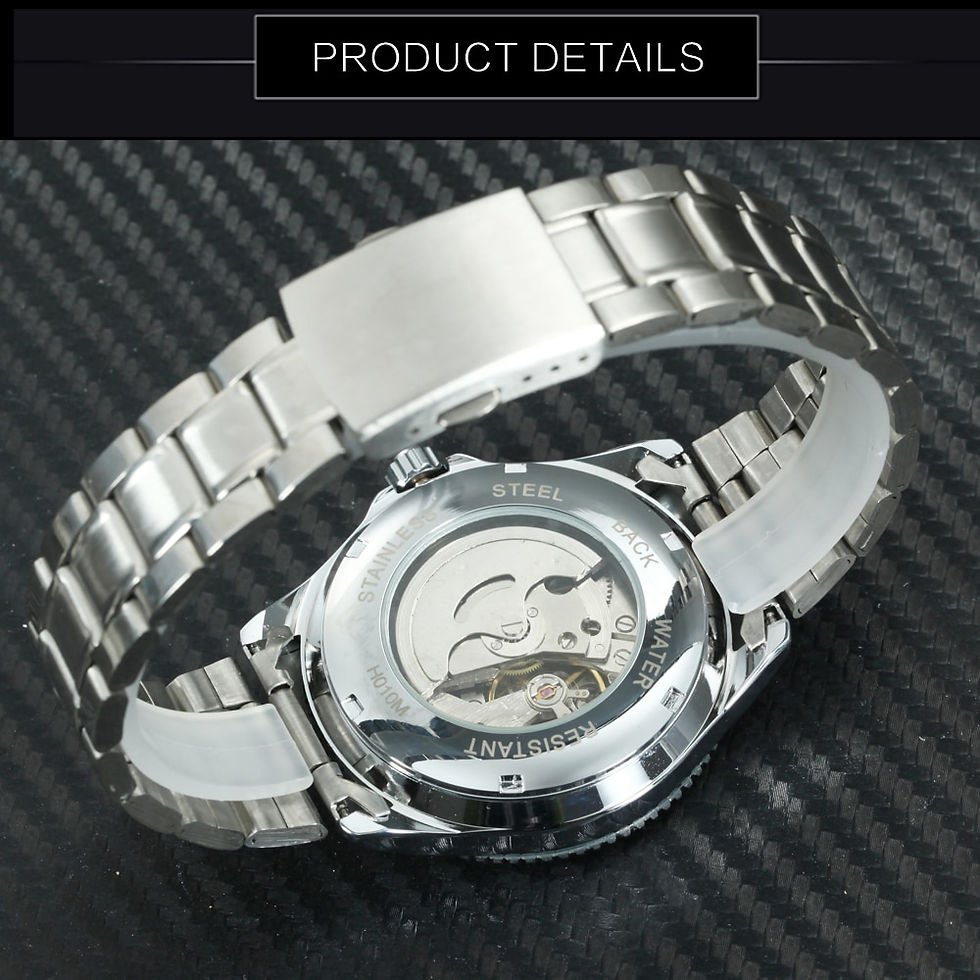Thumbnail: WINNER Business Mechanical Men Watch Casual Calendar Window Black Minimalist Di
