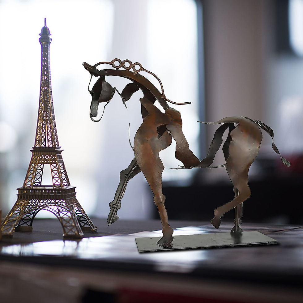 Thumbnail: Rustic Standing Horse Statue Retro Metal Horse Sculpture Figurine Home Office D