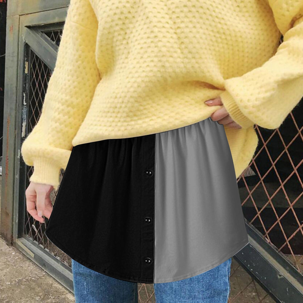 Thumbnail: Detachable Underskirt Women Fake Shirt Irregular Skirt Tail Blouse Hem Cotton E