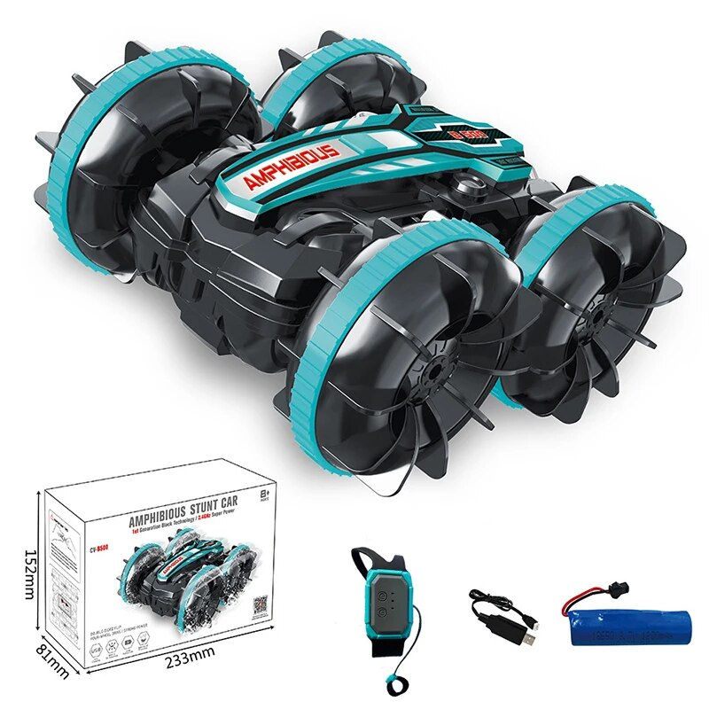 Thumbnail: Newest High-tech Remote Control Car 2.4G Amphibious Stunt RC Car Double-sided T