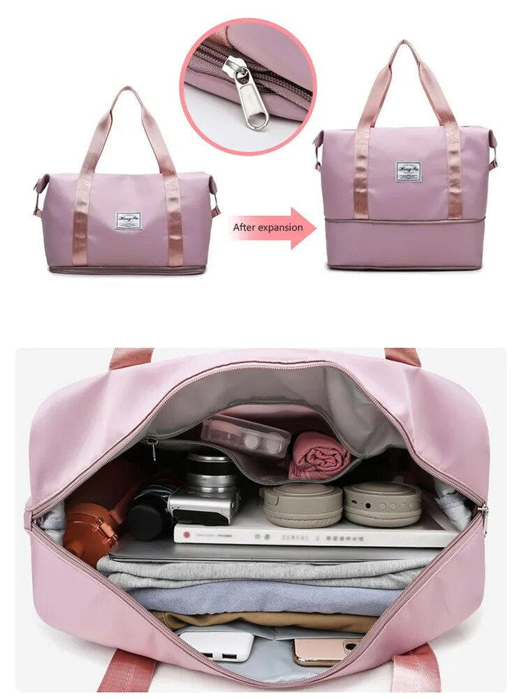 Thumbnail: UNIXINU Carry On Travel Duffle Bag Nylon Waterproof Sports Gym Tote Bags for Wo