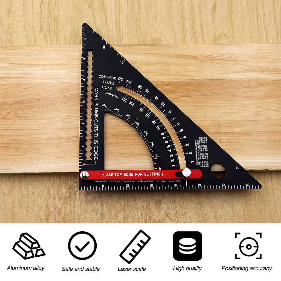 Thumbnail: Triangle Ruler Extension Rod Aluminum Alloy Angle Protractor Speed Inch Square