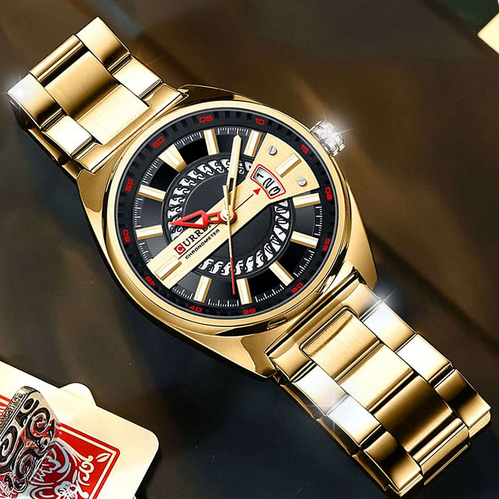 Miniatura: CURREN Men Watch Stainless Steel Band Luxury Quartz Wristwatches for Male Creat