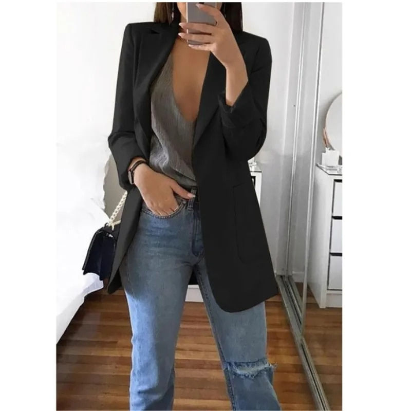Thumbnail: European and American Fashion Casual Suit Polo Neck Slim Fit Cardigan Temperame