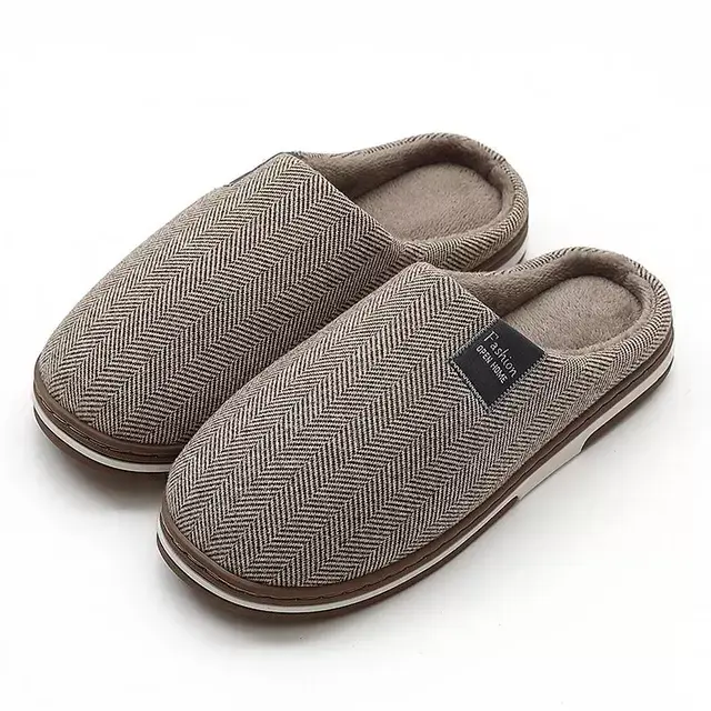 Thumbnail: Slipper Man Winter Shoes Men Slippers Indoor Short Plush 2022 No-slip Warm