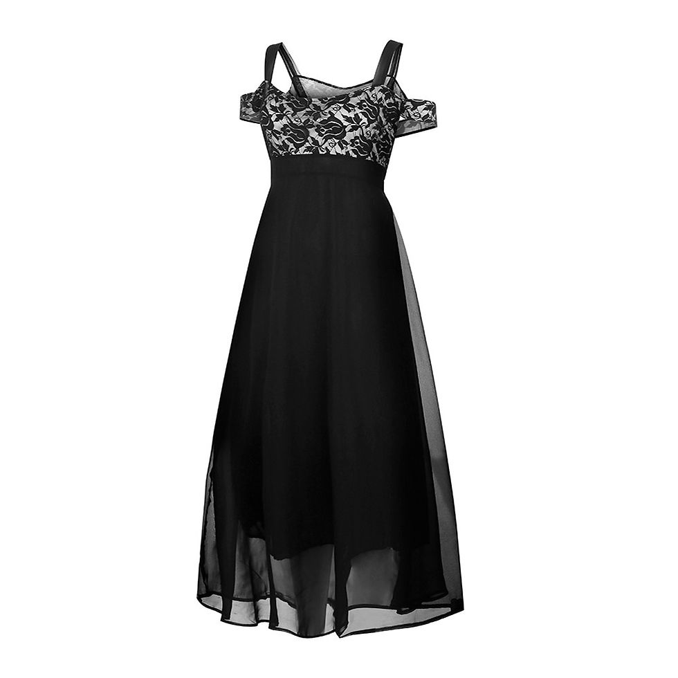 Thumbnail: Women Plus Size Clothing Off Shoulder Floral Lace Maxi Party Evening Camis Long