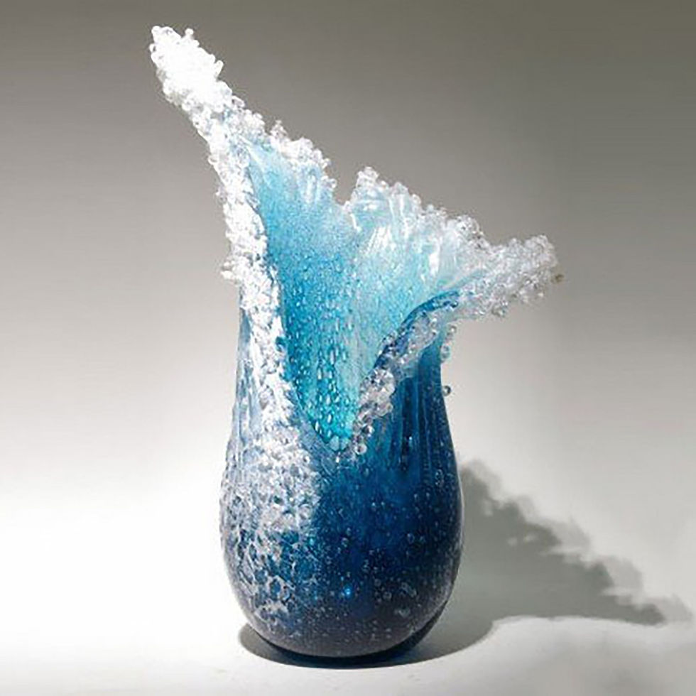 Thumbnail: Majestical Wavy Vase, Modern Ocean Blue Flower Vases, Centrepieces Flower Pot V