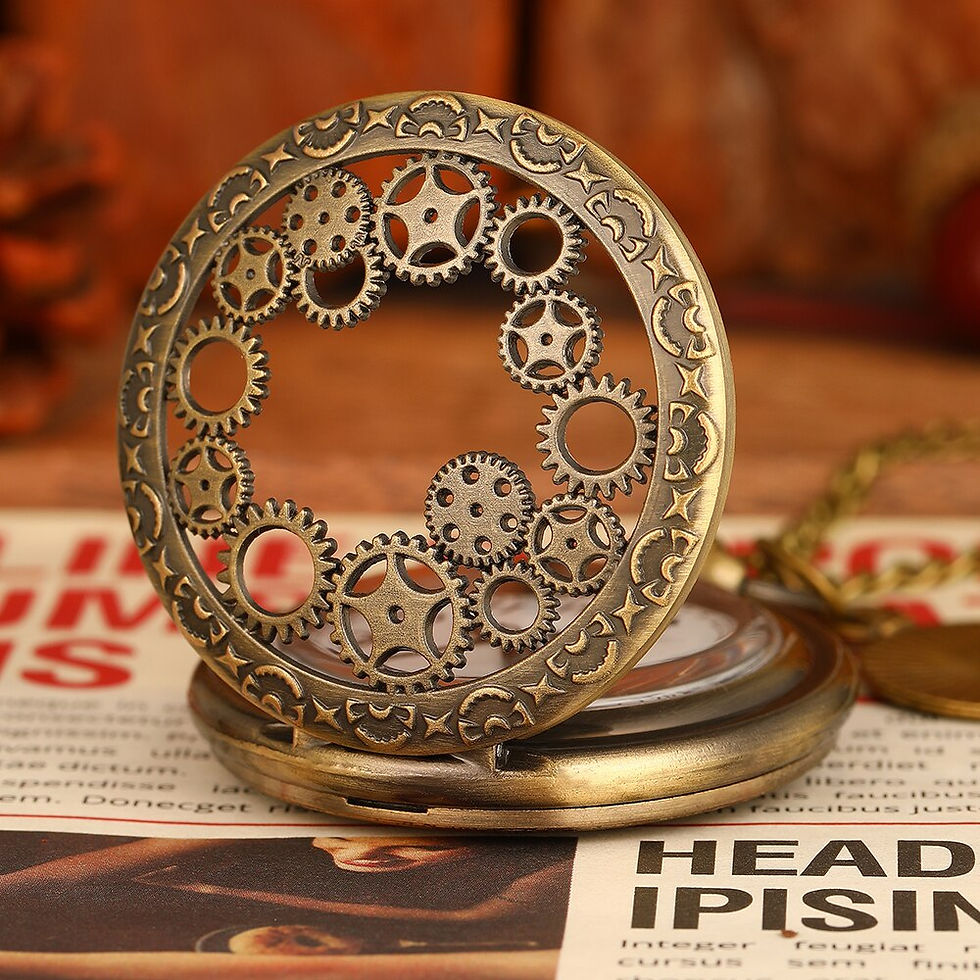 Thumbnail: Vintage Pocket Watch Unisex Charm Roman Numerals Quartz Watch Steampunk Pocket
