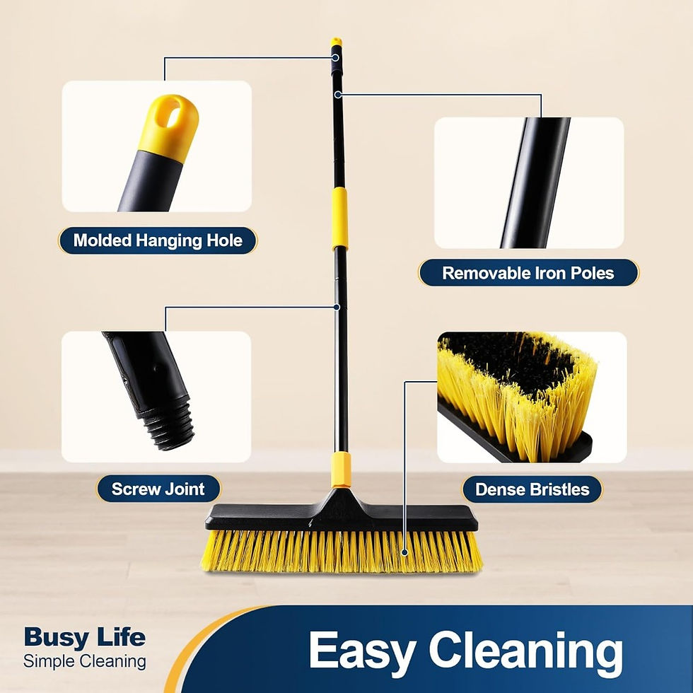 Thumbnail: 18 inch push broom heavy-duty outdoor commercial broom brush stiff bristles for