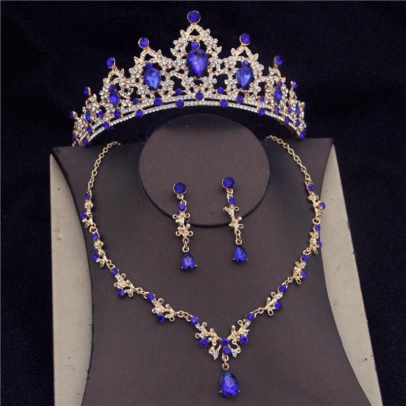 Thumbnail: Baroque Quality Fashion Crystal Wedding Bridal Jewelry Sets Women Bride Tiara C