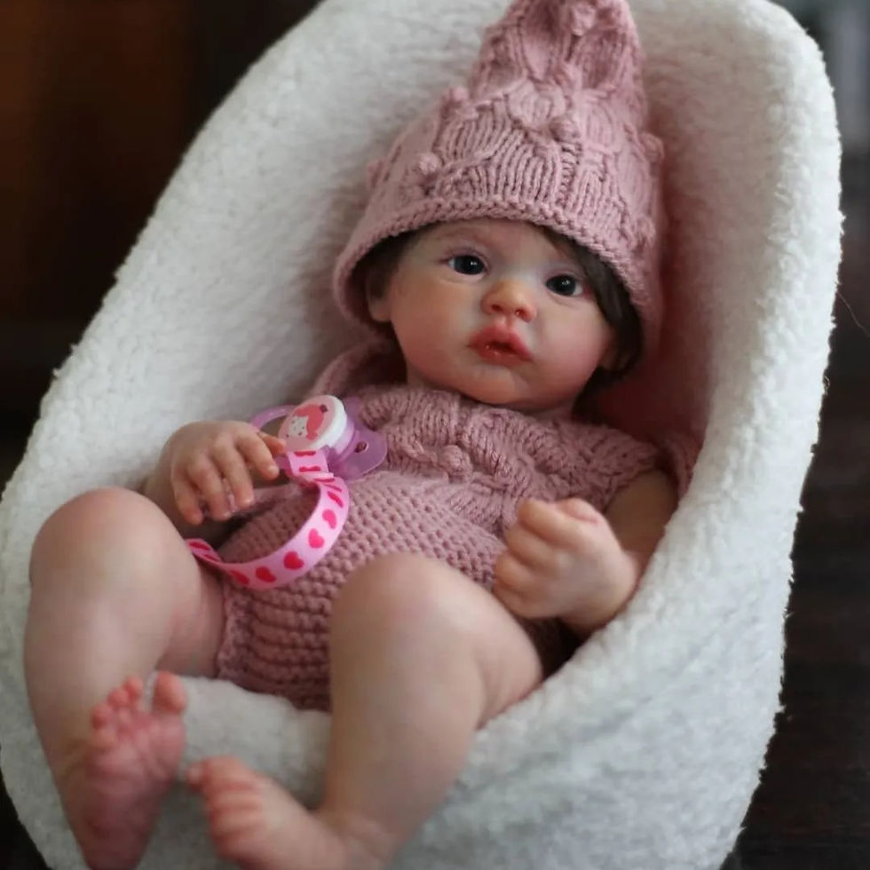 الصورة المصغرة: 45cm Whole Body Silicone Viny Meadow Bebe Reborn Girl With Rooted Hair Handmade