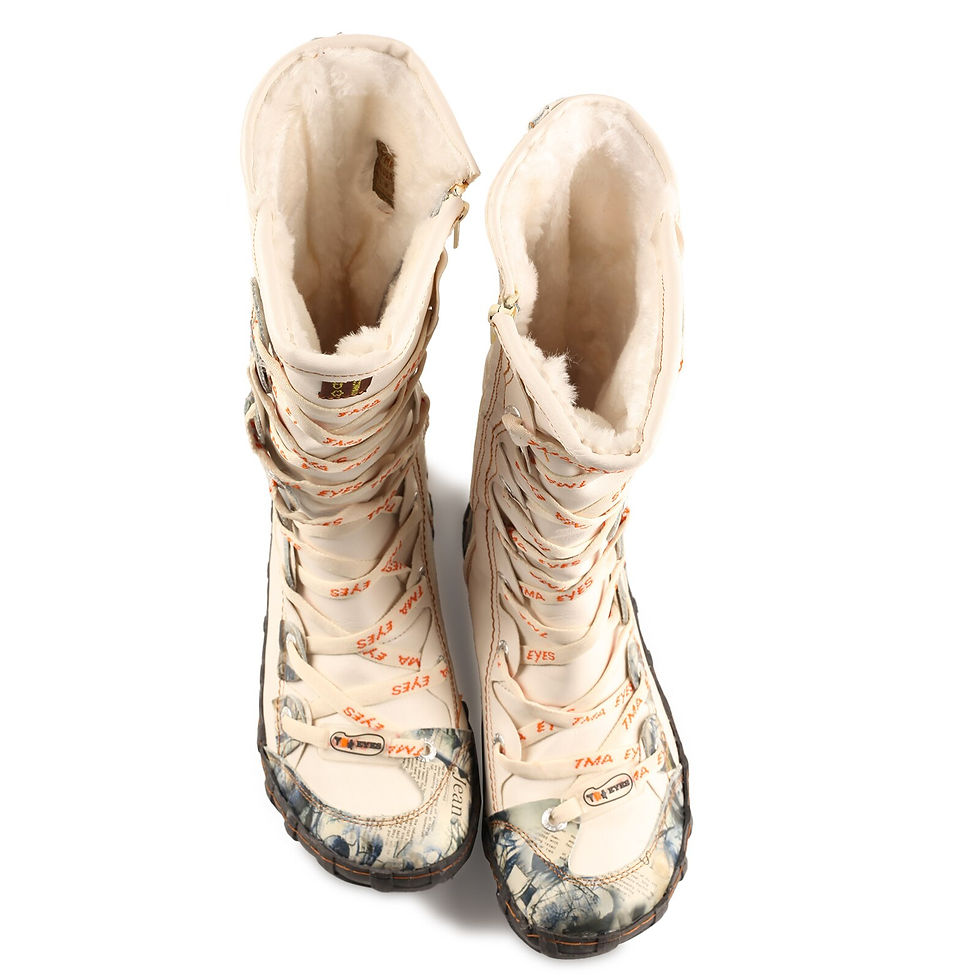 Thumbnail: TMA EYES Winter Warmth Long Washed Contrast-Stitch Lace Side Zipper