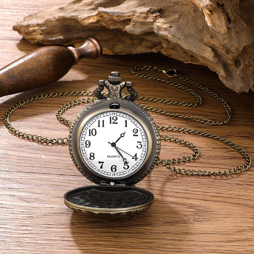 Thumbnail: Pocket Watch Antique Steampunk Vintage Quartz Pocket Watch Rose Gold Case Neckl