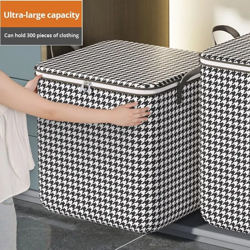 Thumbnail: 1Pc Futon Storage Bag Non-Woven Fabrics Transparent Visual Window for Quilt Sto