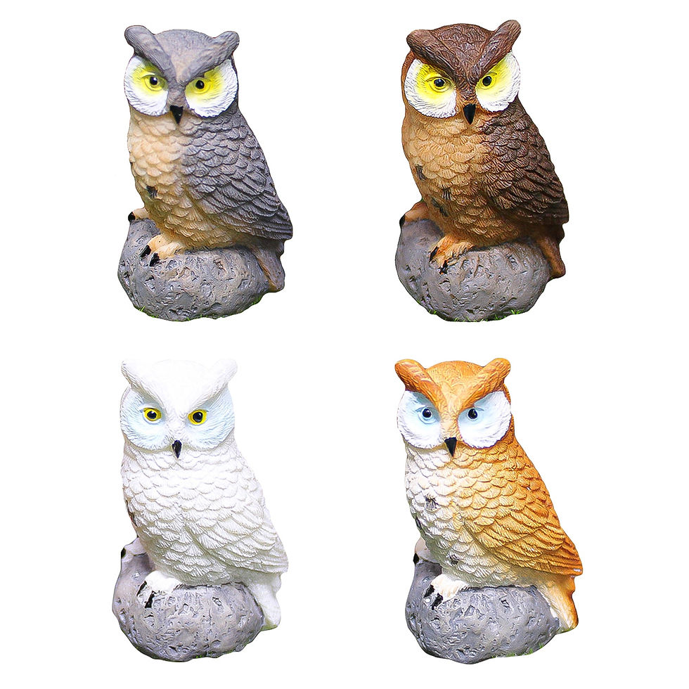 Thumbnail: 4pcs Owl Animal Sculpture Ornaments Resin Owl Statue Model Handicrafts Collecti