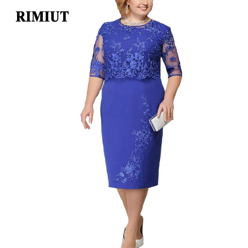 Miniatura: Rimiut Plus Size 5XL 4XL Women Summer Autumn Dress Elegant Lace Dress Female Bl