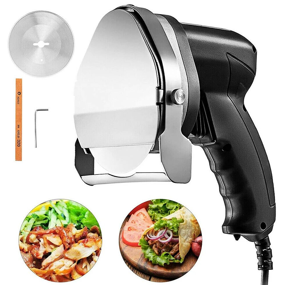 Miniatúra: VEVOR Kebab Slicer 0-8mm Electric Wireless Kebab Doner Knife 2 Blades Shawarma