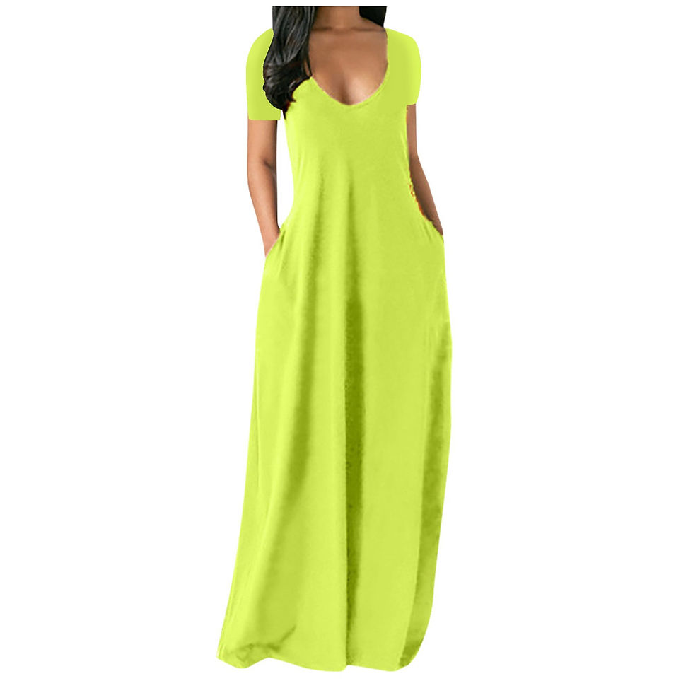 Thumbnail: Sexy Women Dress Summer Solid Casual Short Sleeve Maxi Dress For Women