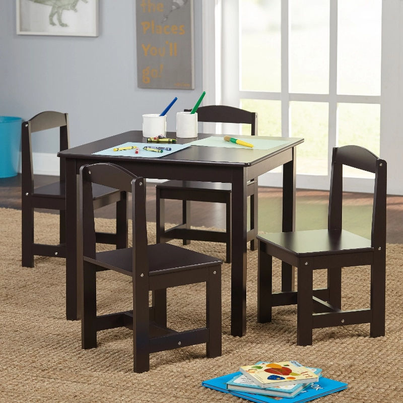 Thumbnail: Kids' 5-Piece Table and Chairs Set, Multiple Colors  Study Chairs for Students