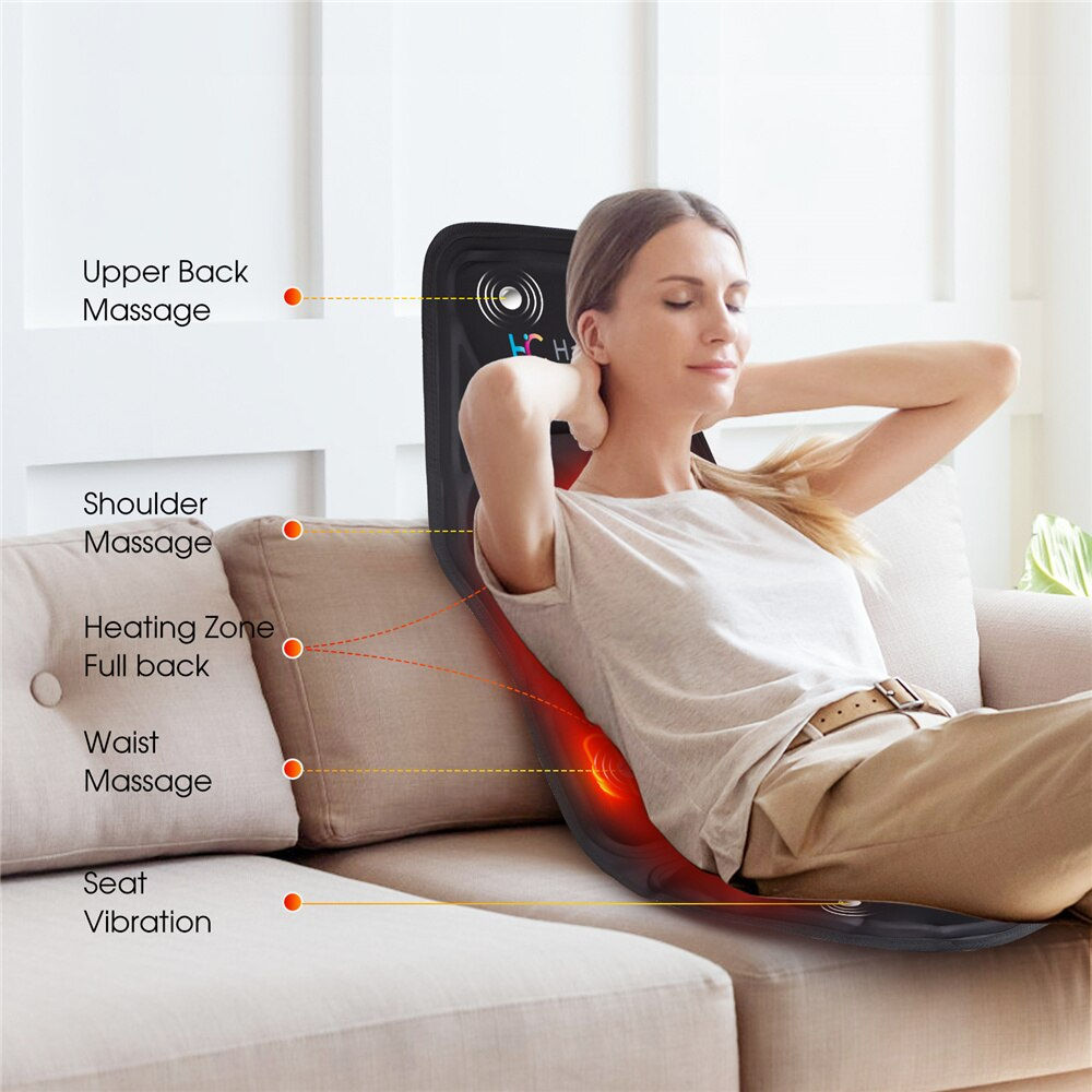 Heating Full Body Massager Cushion Shiatsu Electric Back and Neck Masssage Shou