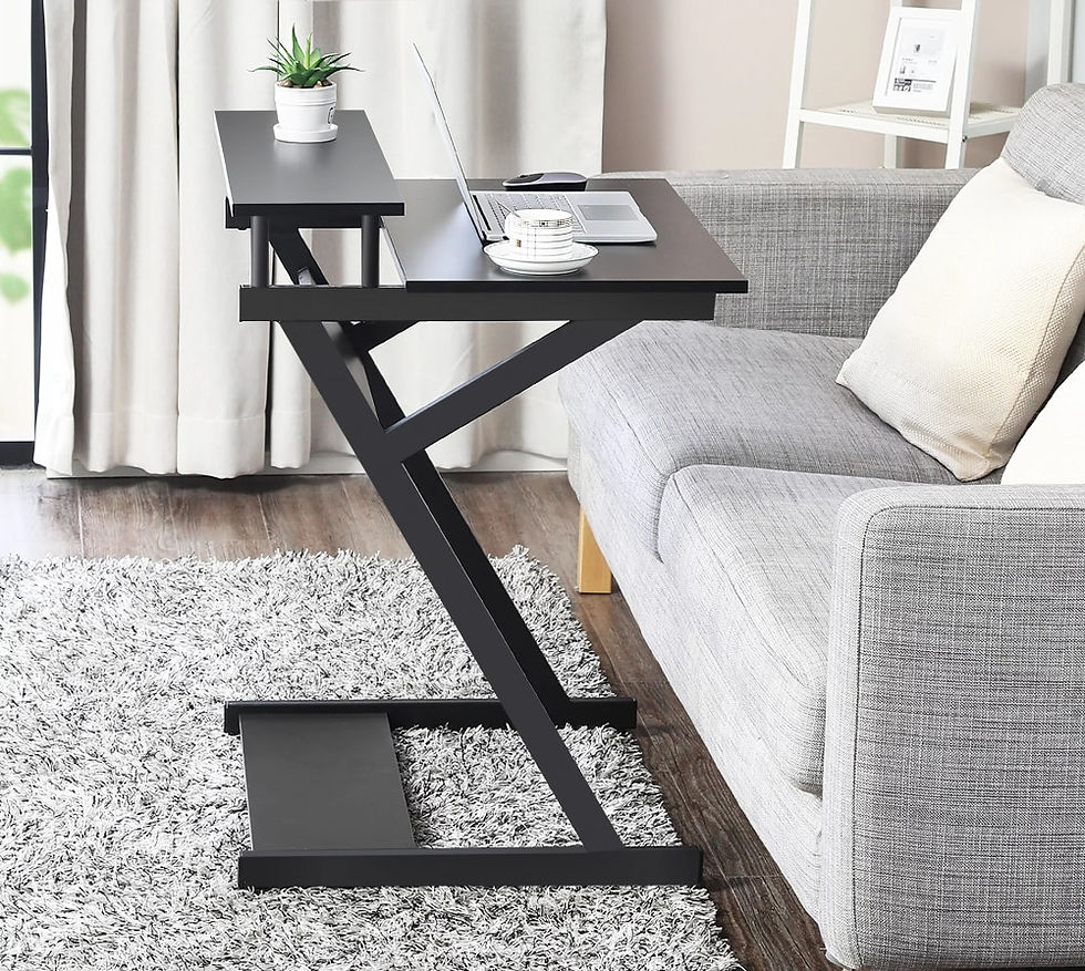 Thumbnail: 27-Inch Computer Desk for Small Spaces,Small Desk with Monitor Shelf & Bottom S