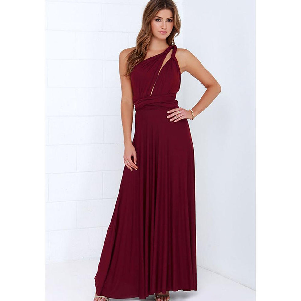 Miniatura: Cute Women Multiway Wrap Convertible Boho Maxi Club Red Bandage Long Dress Part