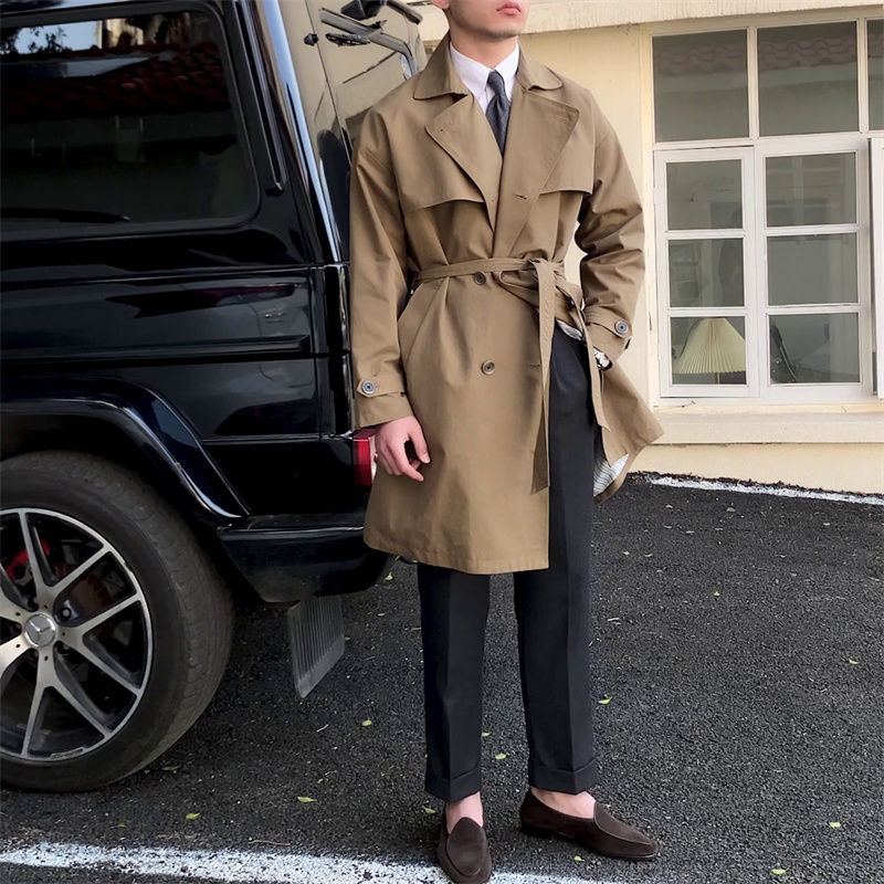الصورة المصغرة: Commuting Mid-length Trench Coat With Double-breasted Lapels