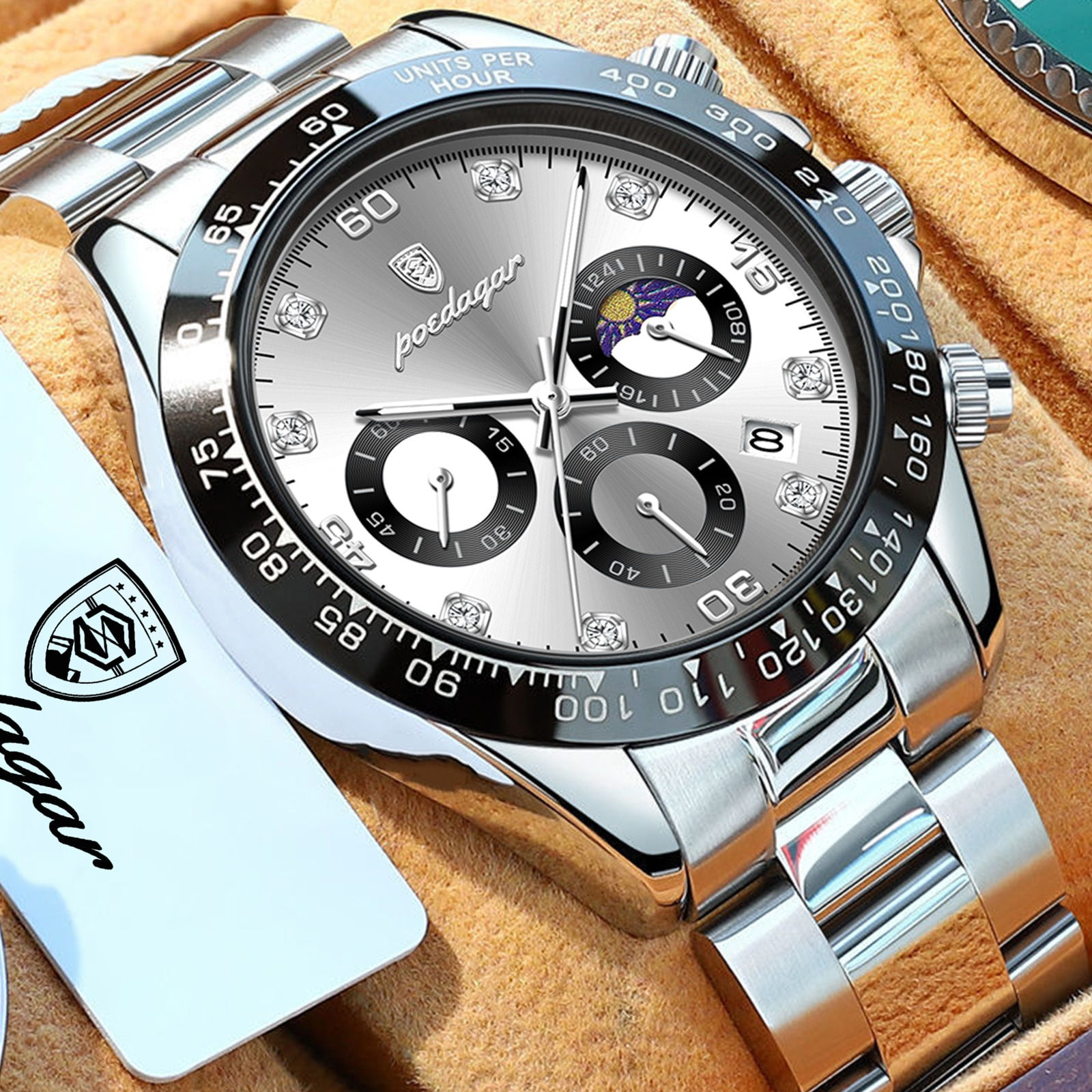 POEDAGAR Luxury Man Wristwatch Sports Chronograph Luminous Waterproof Date Men